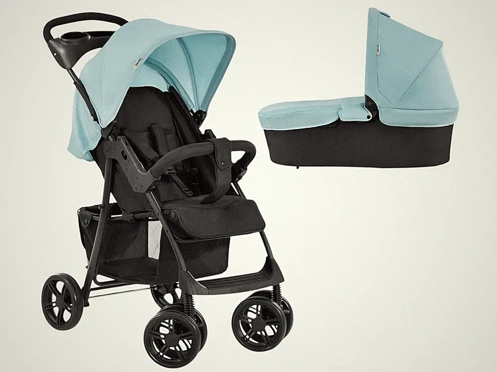hauck Kinderwagen »Shopper Trioset«, Babywanne und Sportsitz (blau) - B-Ware