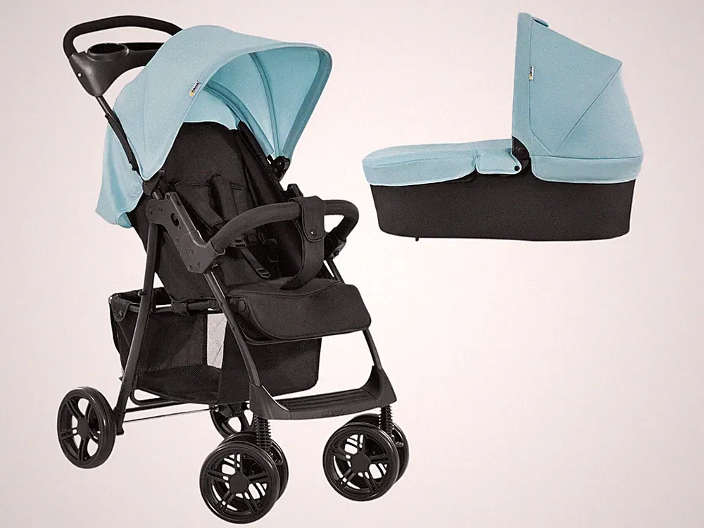 hauck Kinderwagen »Shopper Trioset«, Babywanne und Sportsitz (blau) - B-Ware