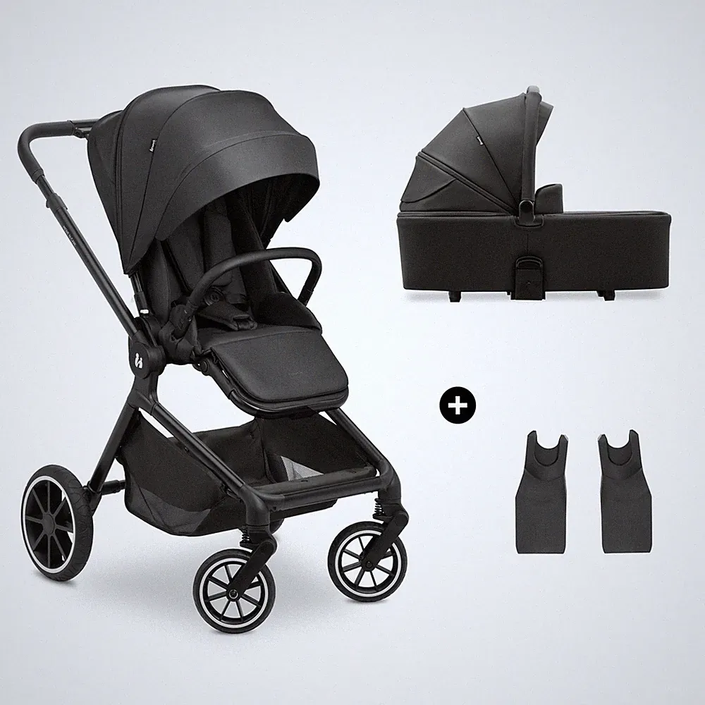 hauck Kombi-Kinderwagen Move N Care Set - inkl. Babywanne und Sportsitz - Black