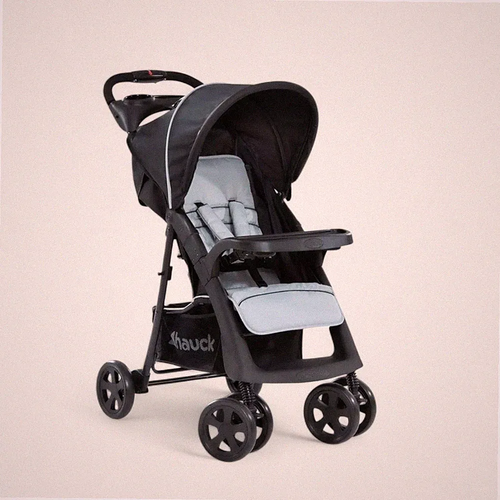 hauck Shopper Neo II, Schwarz Grau - Kinderbuggy mit Liegeposition ab Geburt