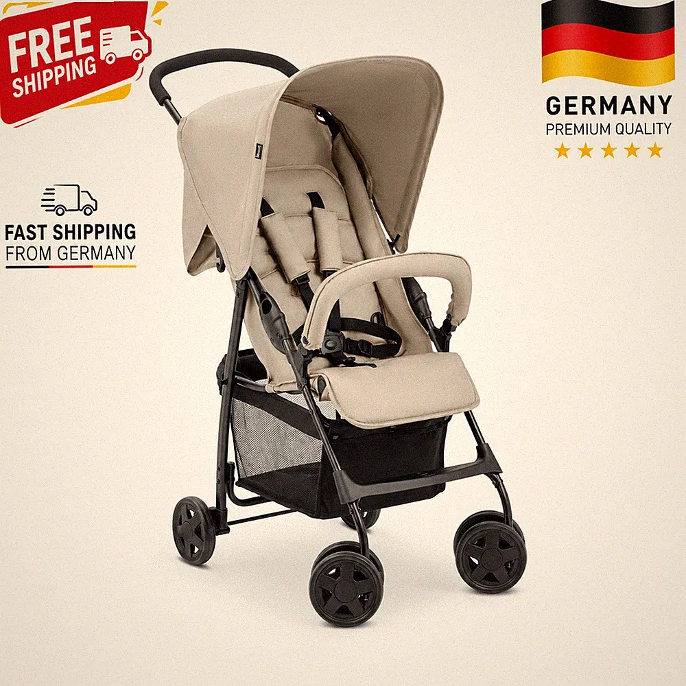 Hauck Sport Leichtgewicht-Kinderwagen, beige, faltbar, Reisebuggy mit Verdeck