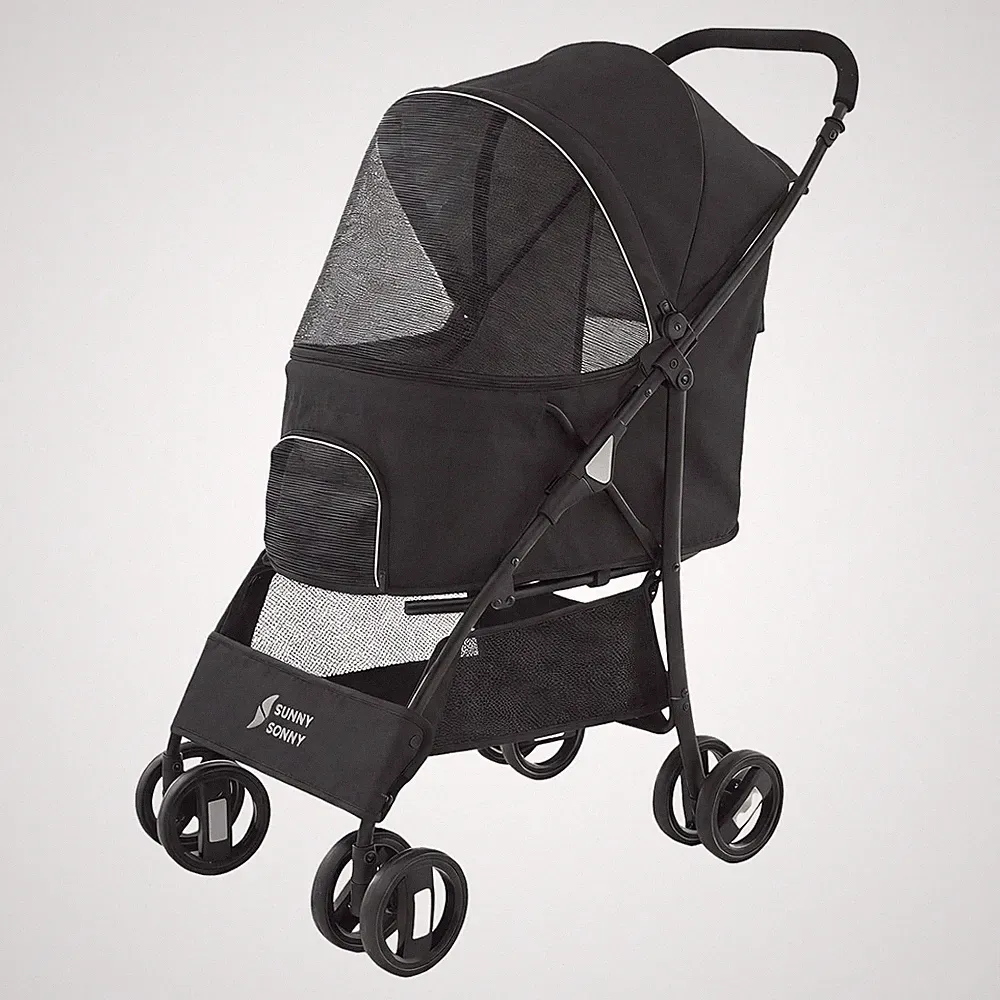 Haustier-Kinderwagen mit Wetterabdeckung, Aufbewahrungskorb Haustier-Tragetasche