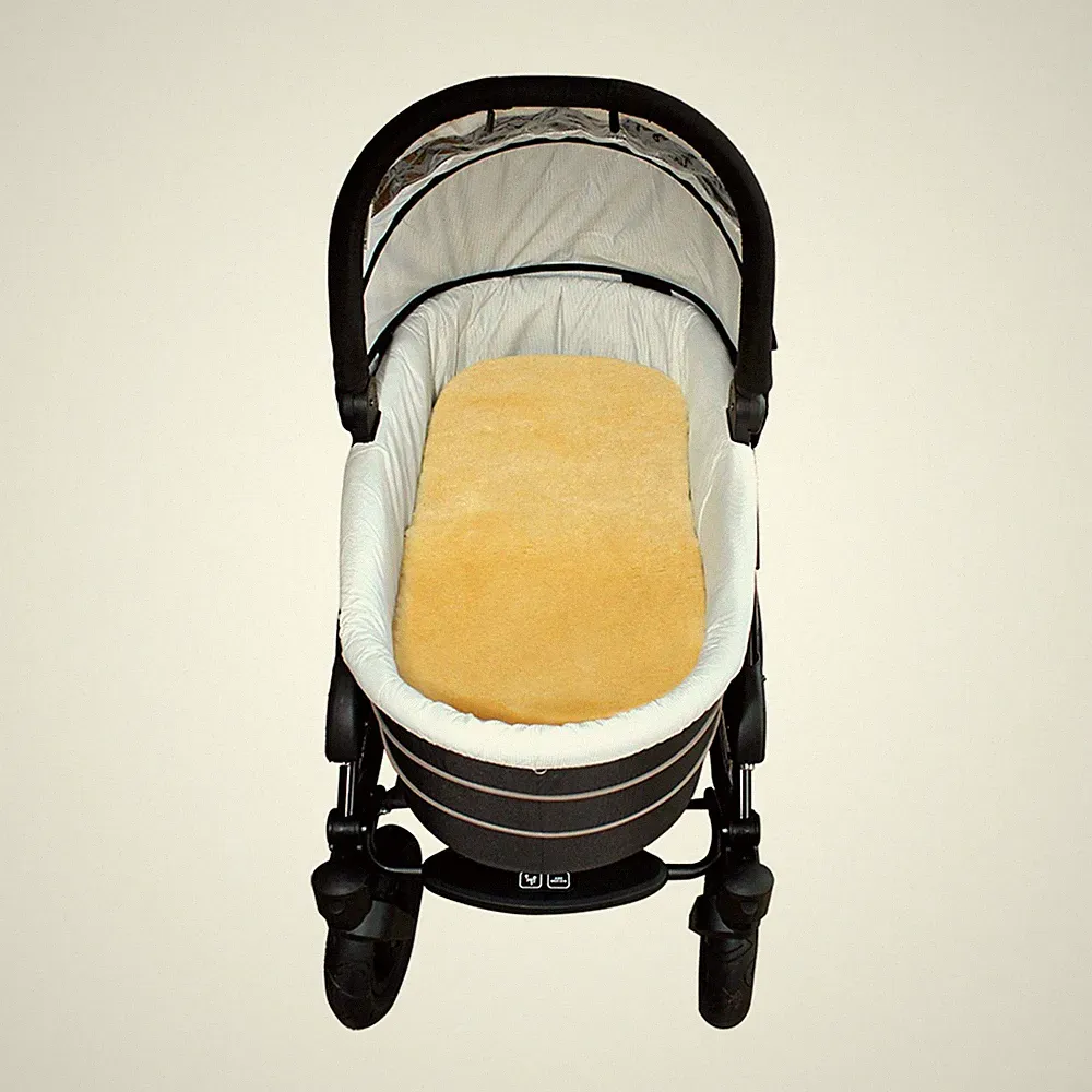 Heitmann Lammfelleinlage für Kinderwagen Lammfell ca.73x33cm gold beige