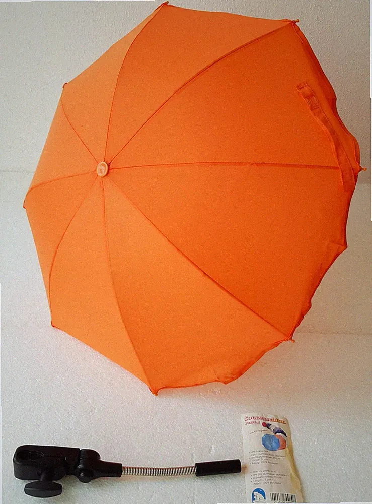 Heitmann Sonnenschirm UV-Schutz 50+ Universal Kinderwagen Buggy Orange