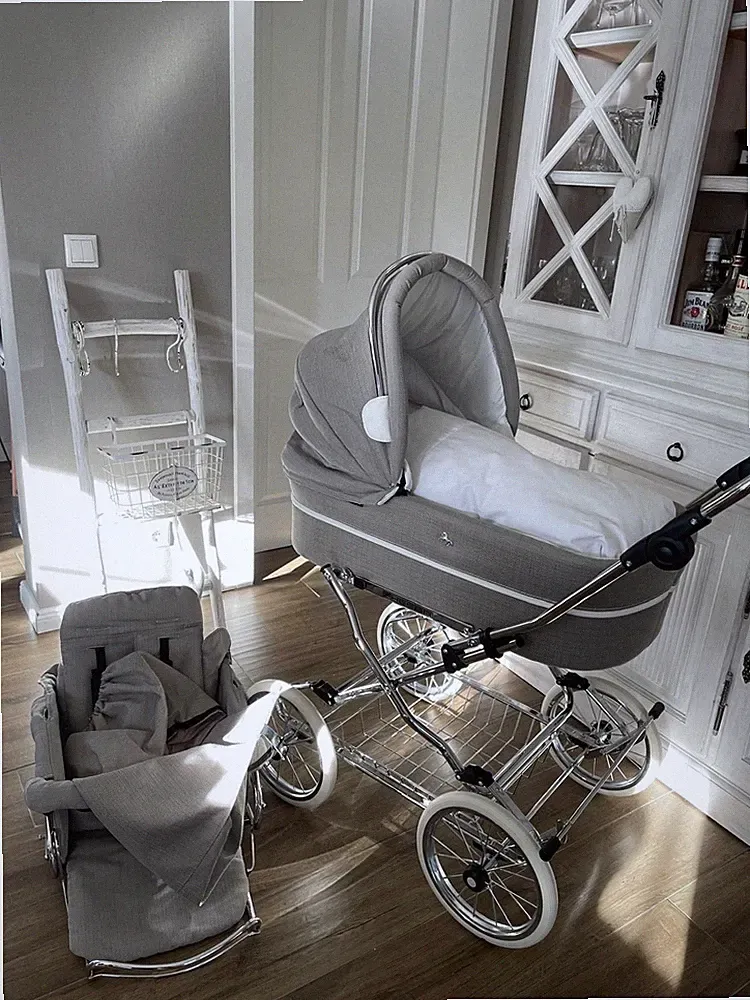 Hesba ClassicA Kinderwagen Leinen, beige super Zustand!!