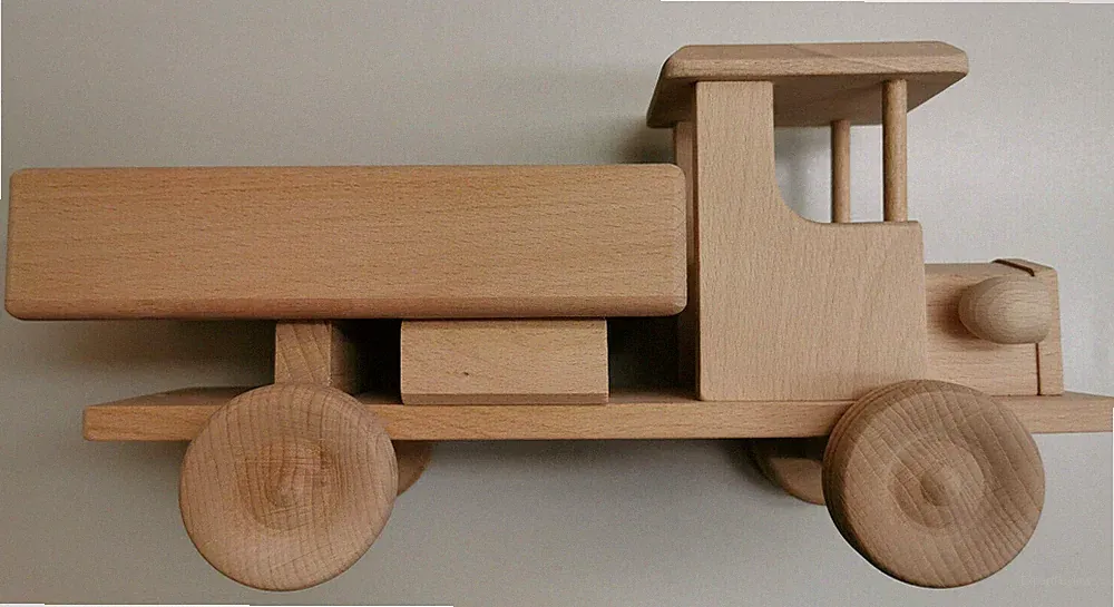 Holzauto Echtholz Holzspielzeug robust LkW Lastkraftwagen Auto Kinderspielzeug