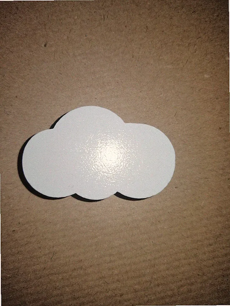 Holzwolke groß weiß Wolke für Kinderwagenkette Motivperle 44x27x12 mm