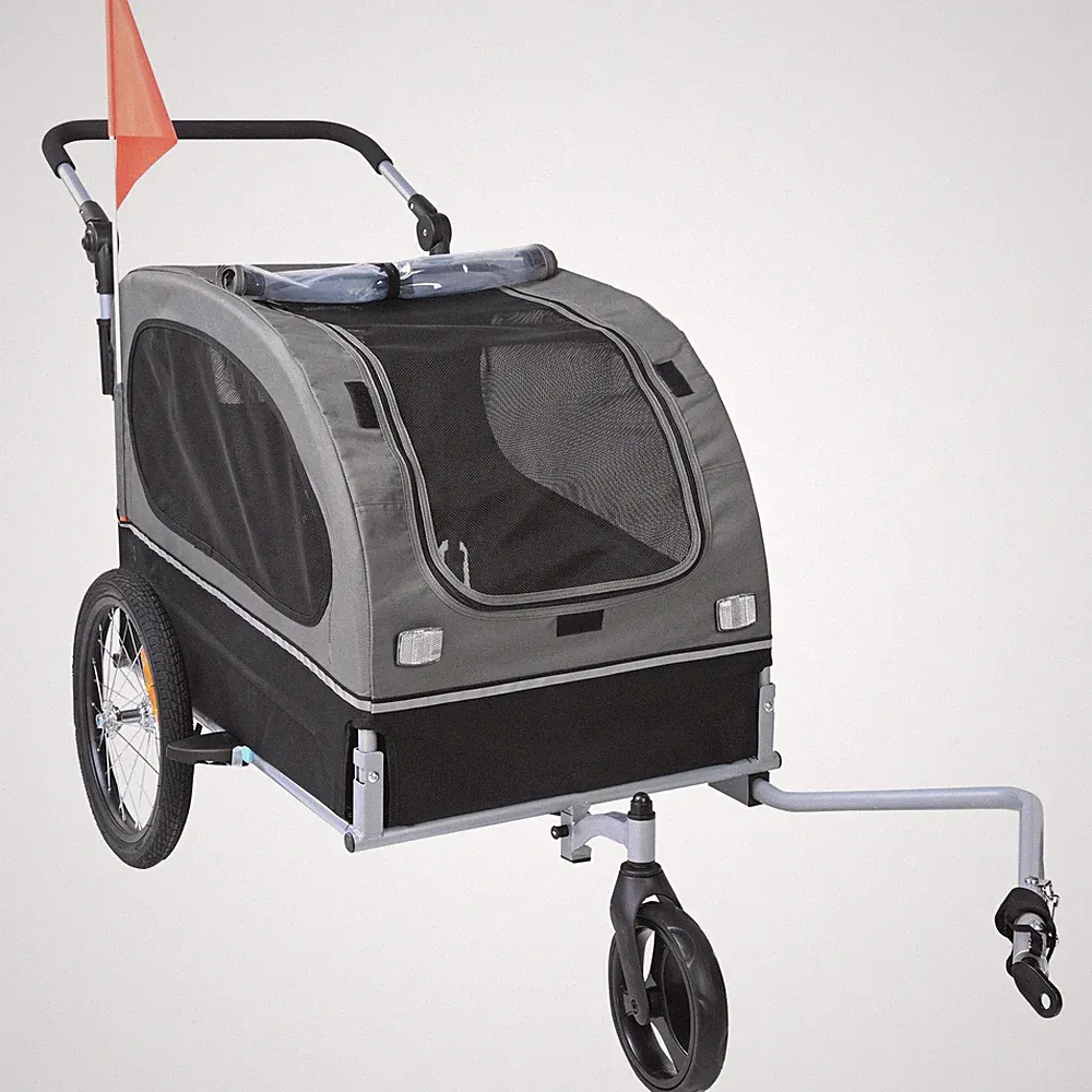 Hundeanhänger 2in1 Fahrradanhänger Hundebuggy Jogger Anhänger faltbar 40kg
