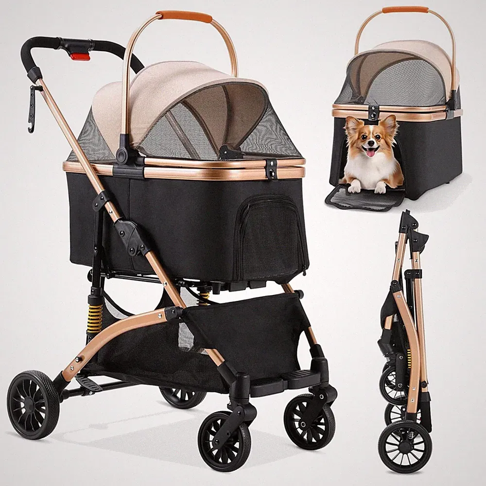 Hundebuggy 3in1 Hundewagen Transportbox Katzenwagen bis 20kg klappbar