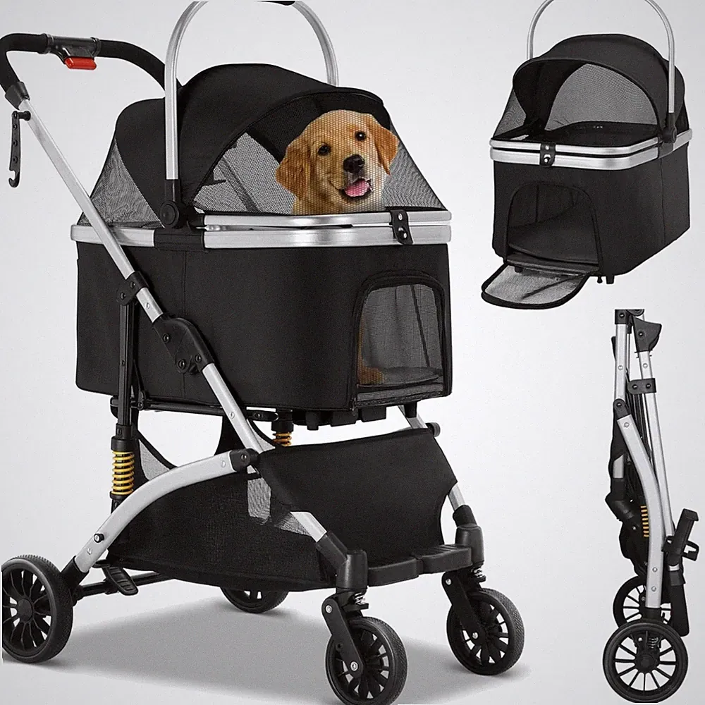 Hundekinderwagen Hundebuggy Hundetransportbox Faltbar Hunde Katzen