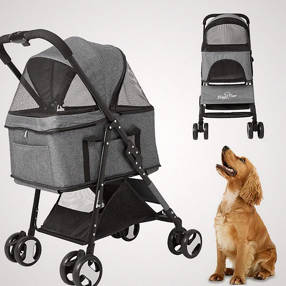 Hundewagen Haustierebuggy 20kg Hundebuggy Katzenbuggy Faltbar Pet Buggy 4 Rädern