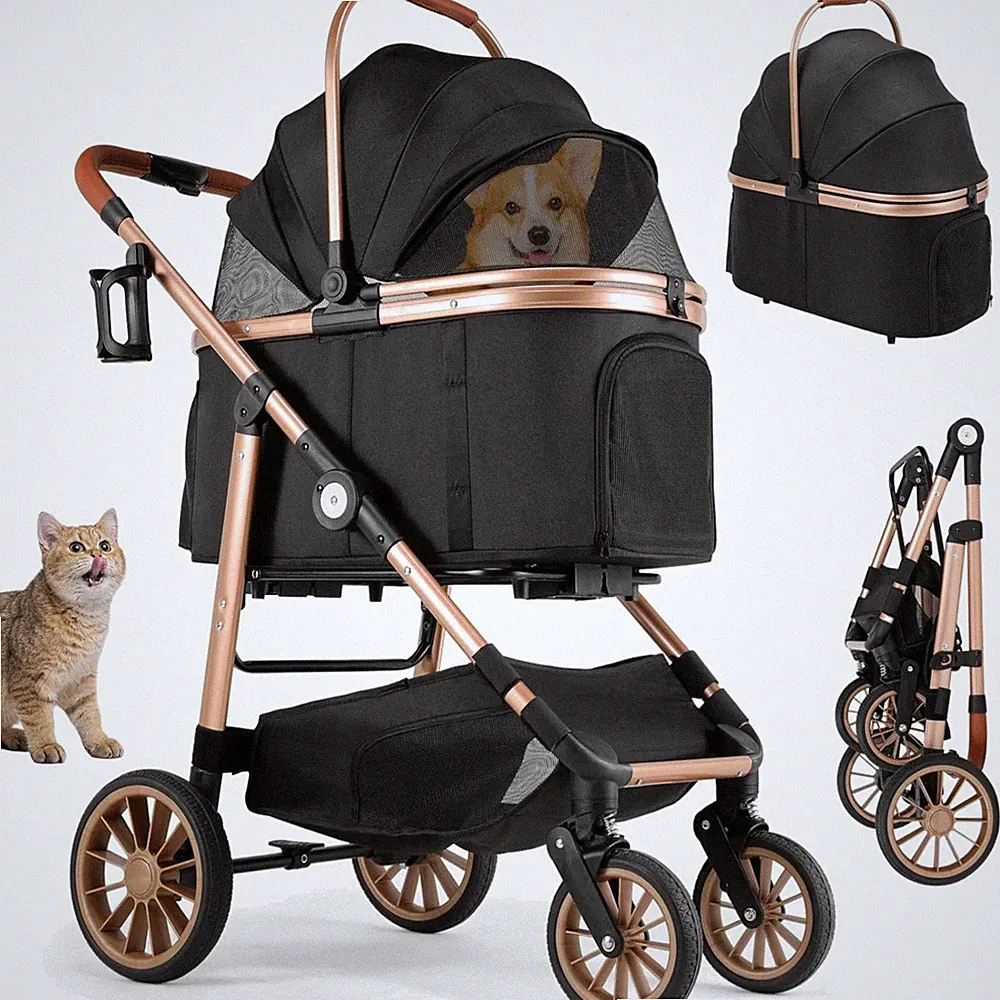 Hundewagen Hundebuggy Faltbar Gummiräder Haustier Kinderwagen Transport
