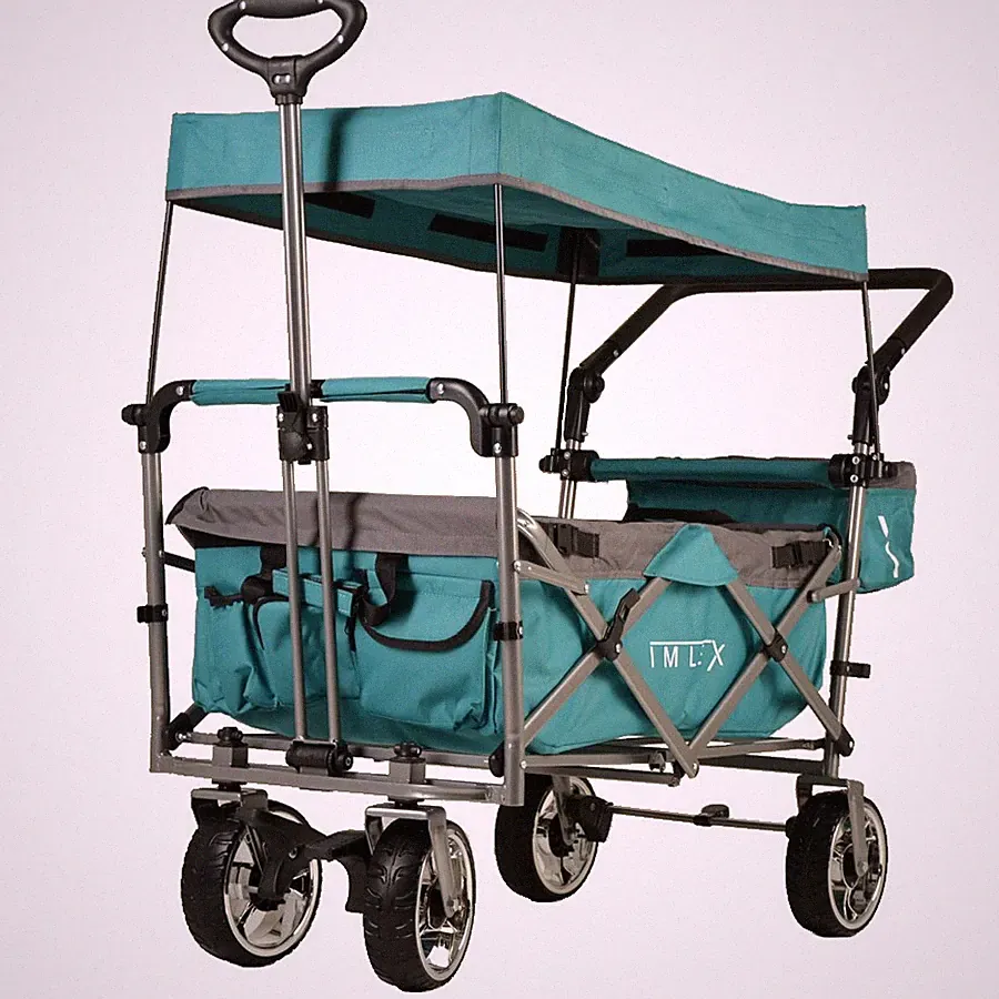 IMLEX Bollerwagen IM-4268 Schiebe u. Zieh Funktion Strandwagen Kinderwagen