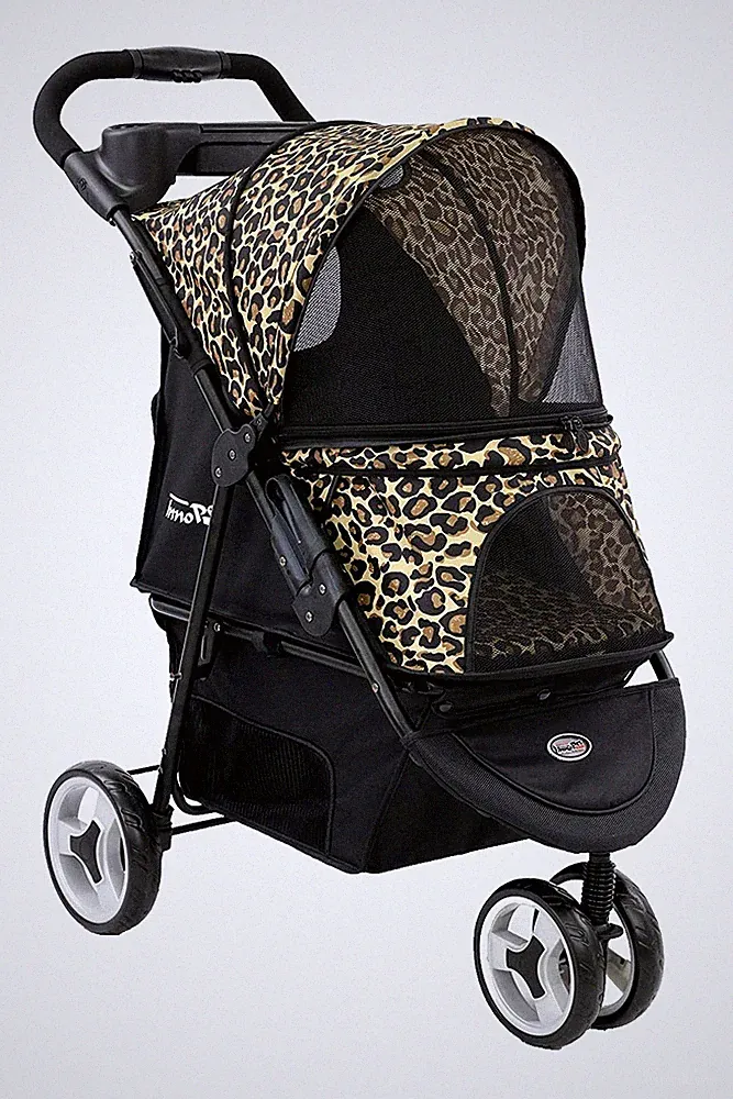 InnoPet® Hundebuggy Allure Cheetah Leo Muster Hundewagen braun Hundekinderwagen