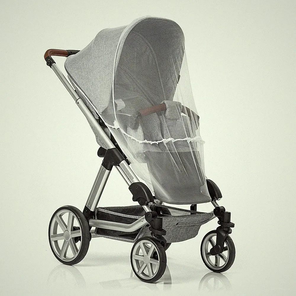 Insektenschutz Netz Kinderwagen Buggy Sportwagen Mückenschutz Universal Weiß
