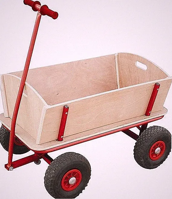 Izzy Bollerwagen Holzbollerwagen Kinder Luftreifen 100 kg Belastbarkeit Wagen