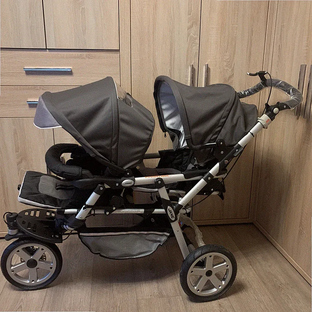 Jane Powertwin pro NEU hochwertiger Geschwisterwagen Zwillingswagen Handbremse