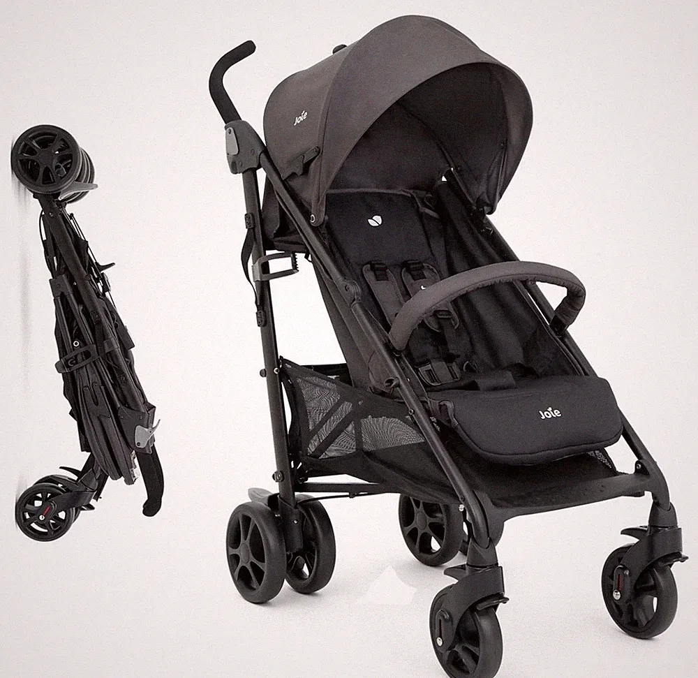 Joie Buggy Einsitzer klappbar schwarz mit Korb, Sicherheitsbügel, Lehne