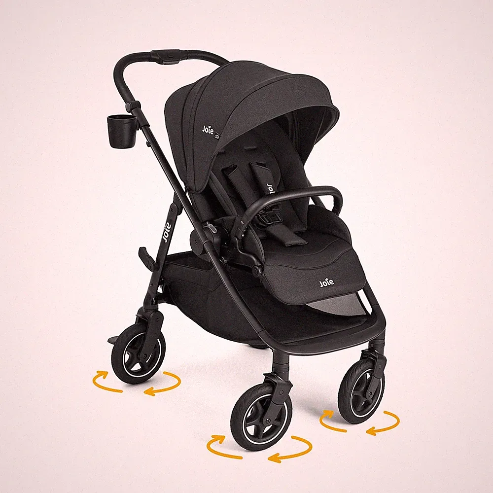 Joie Versadrift Buggy Sportwagen Kinderwagen 360 Grad Räder Raven NEU