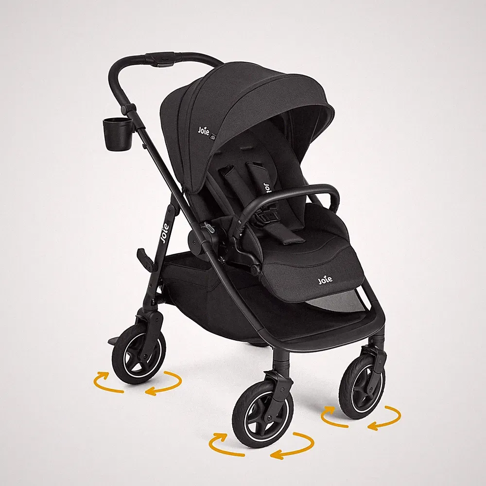 Joie Versadrift Buggy Sportwagen Kinderwagen 360 Grad Räder Raven TOP