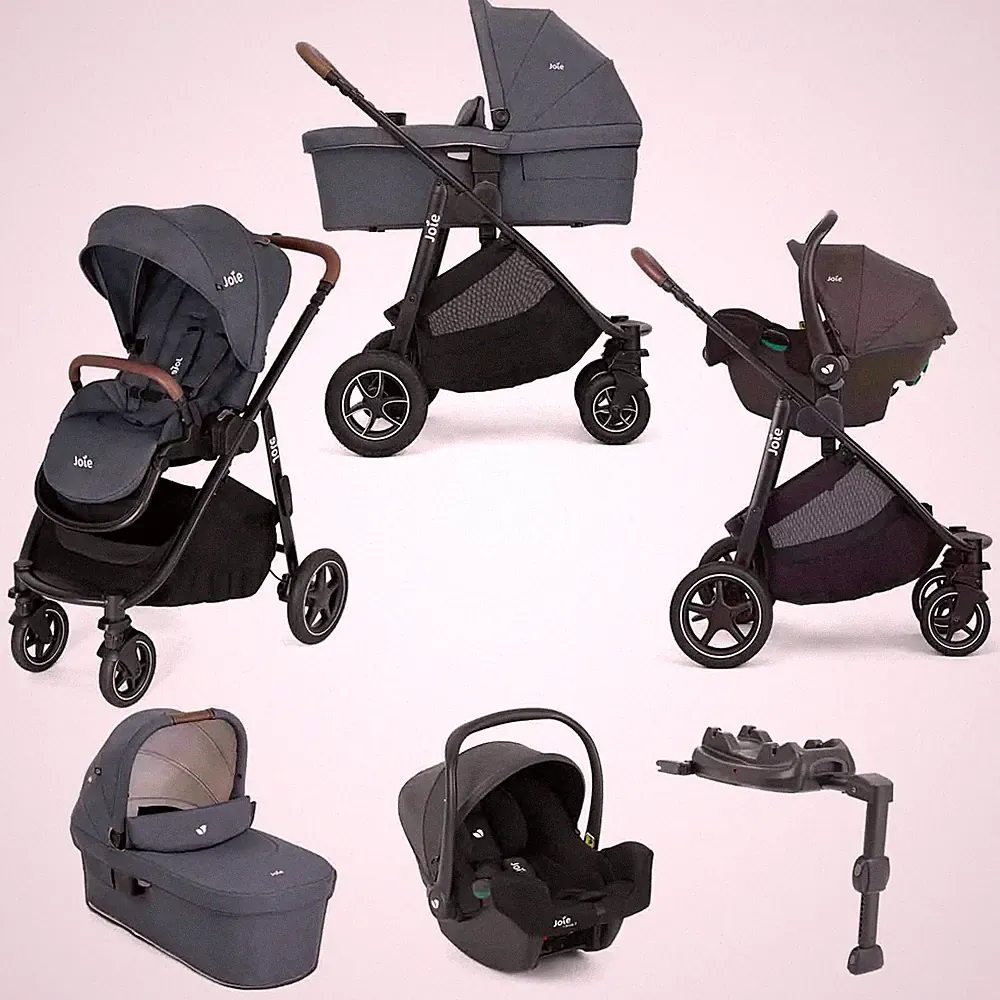 Joie Versatrax Reisesystem Kinderwagen Babywanne Autositz i-Base LX2 Moonlight