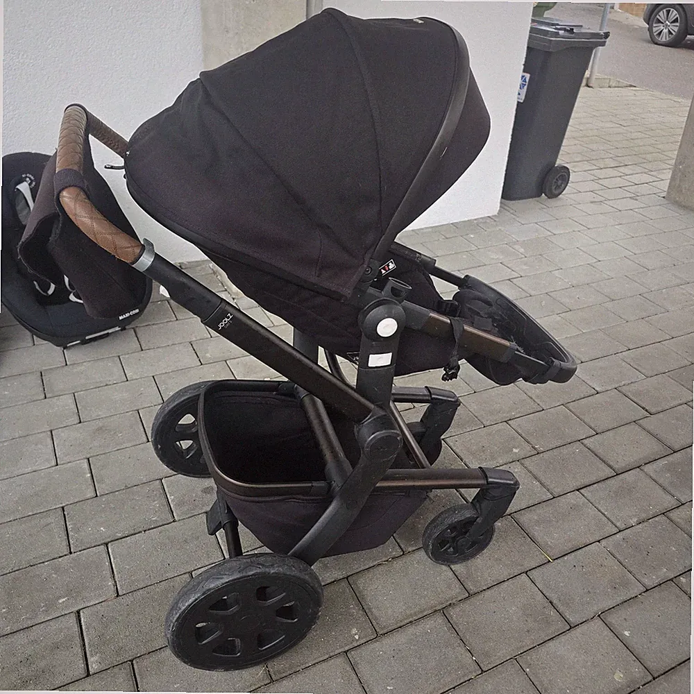 Joolz Kombikinderwagen & Sportwagen schwarz, faltbar, Kinderwagenaufsatz