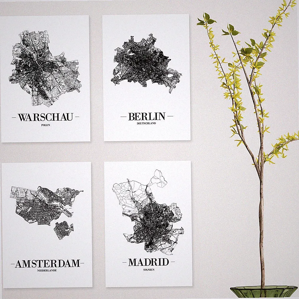 JUNIWORDS Poster "Stadt nach Wahl" City Städte Skyline 60 x 90 cm Weiß Design A