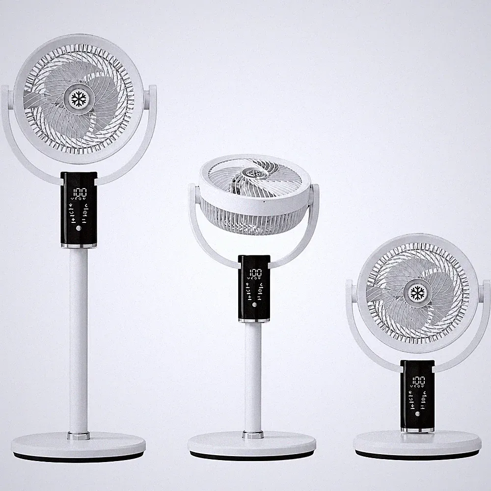 Kabelloser Standventilator USB-C Akku Ventilator Leise Fernbedienung Timer