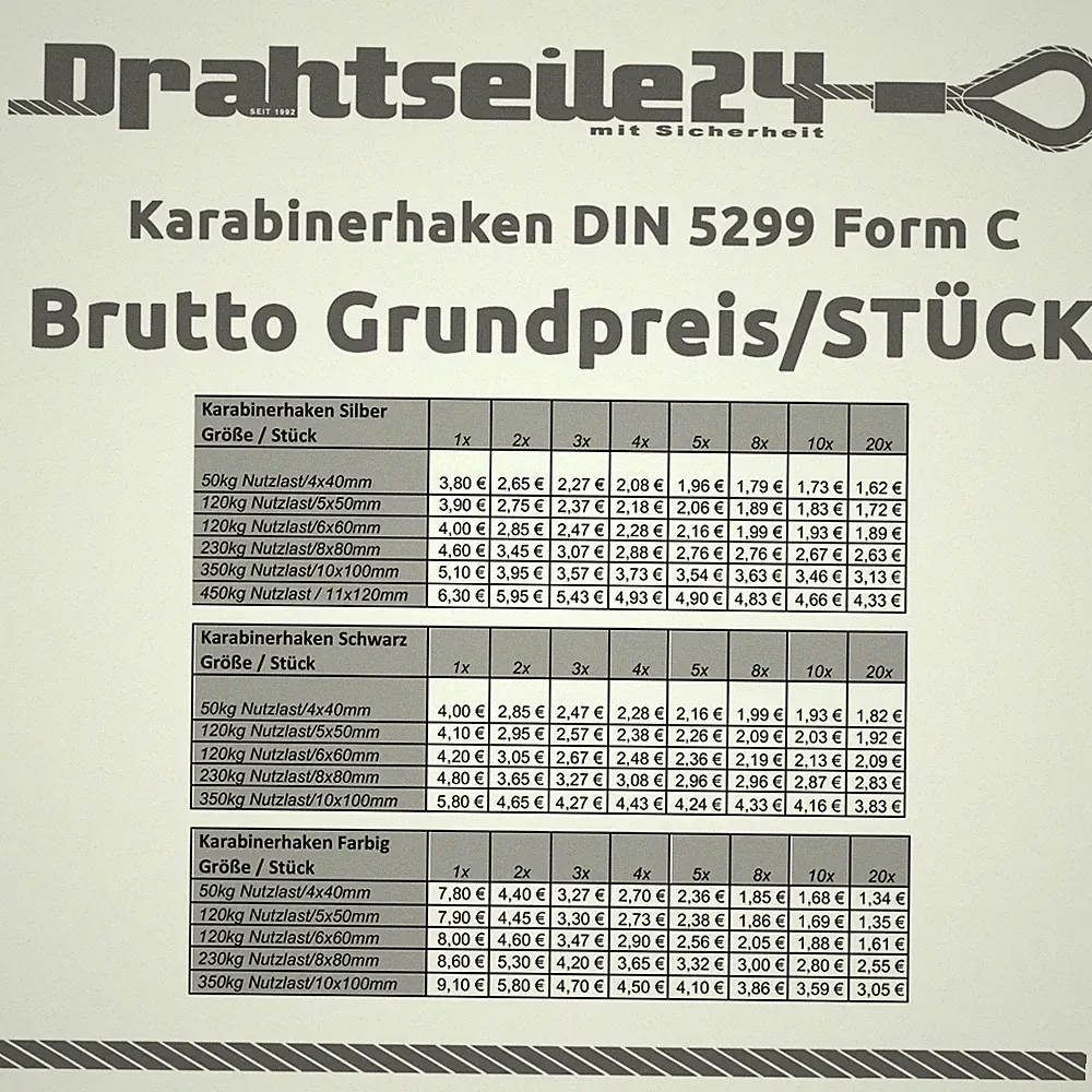 Karabinerhaken Karabiner Hundeleine Leine Schaukelbefestigung Ladungssicherung