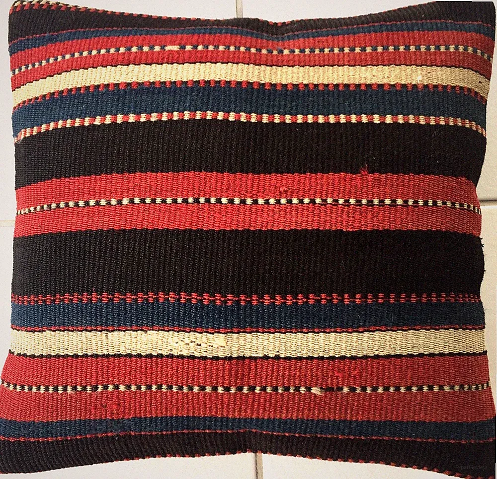 Kelim Kissen Alte Schasavan Nomaden Orientalisches Handgewebt Rot Pillow Cushion