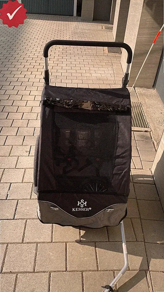 KESSER 2in1 Kinderfahrradanhänger Jogger Schwarz Grau | unbenutzt | Top Zustand