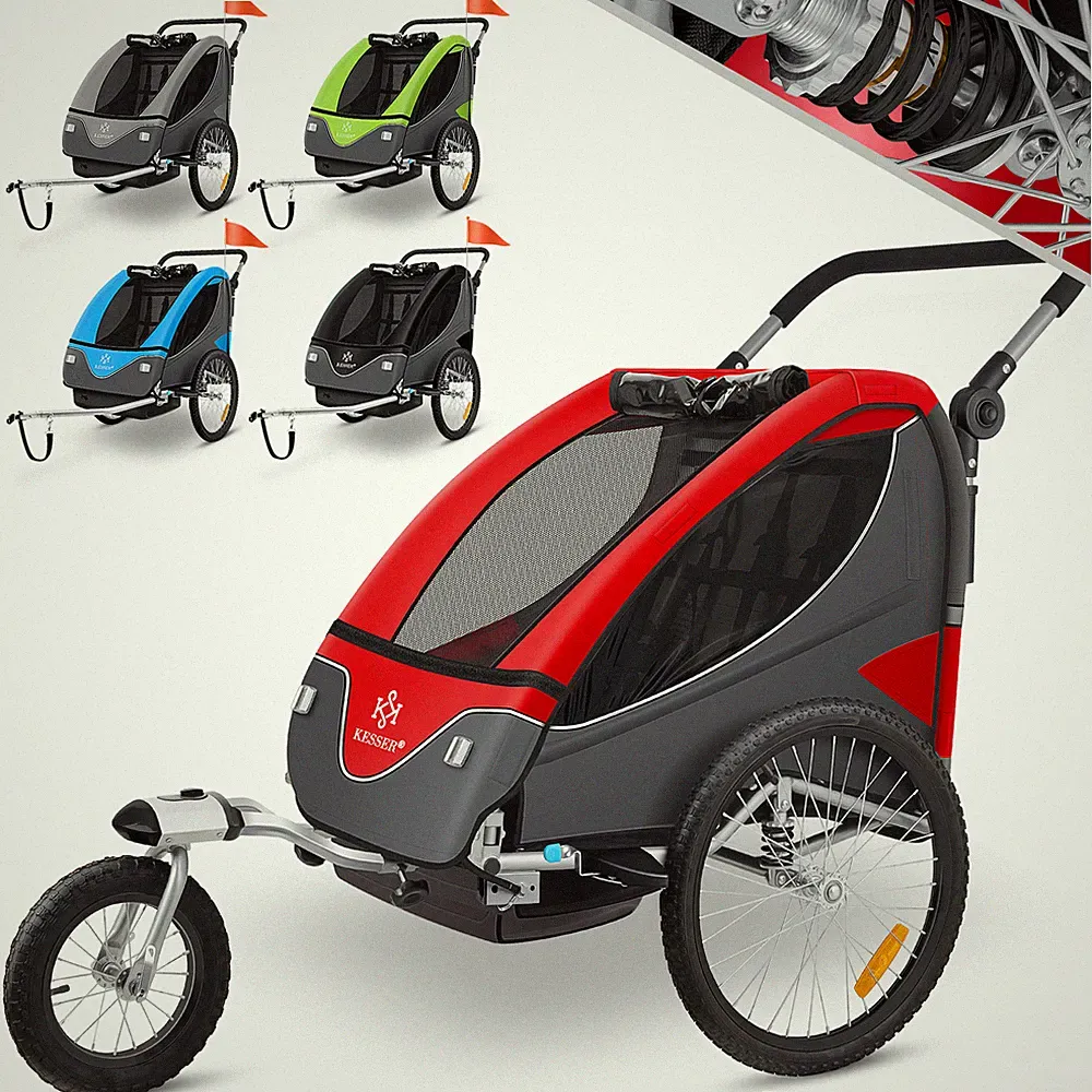 KESSER® Fahrradanhänger Kinderfahrradanhänger 2in1 Kinder Anhänger Buggy