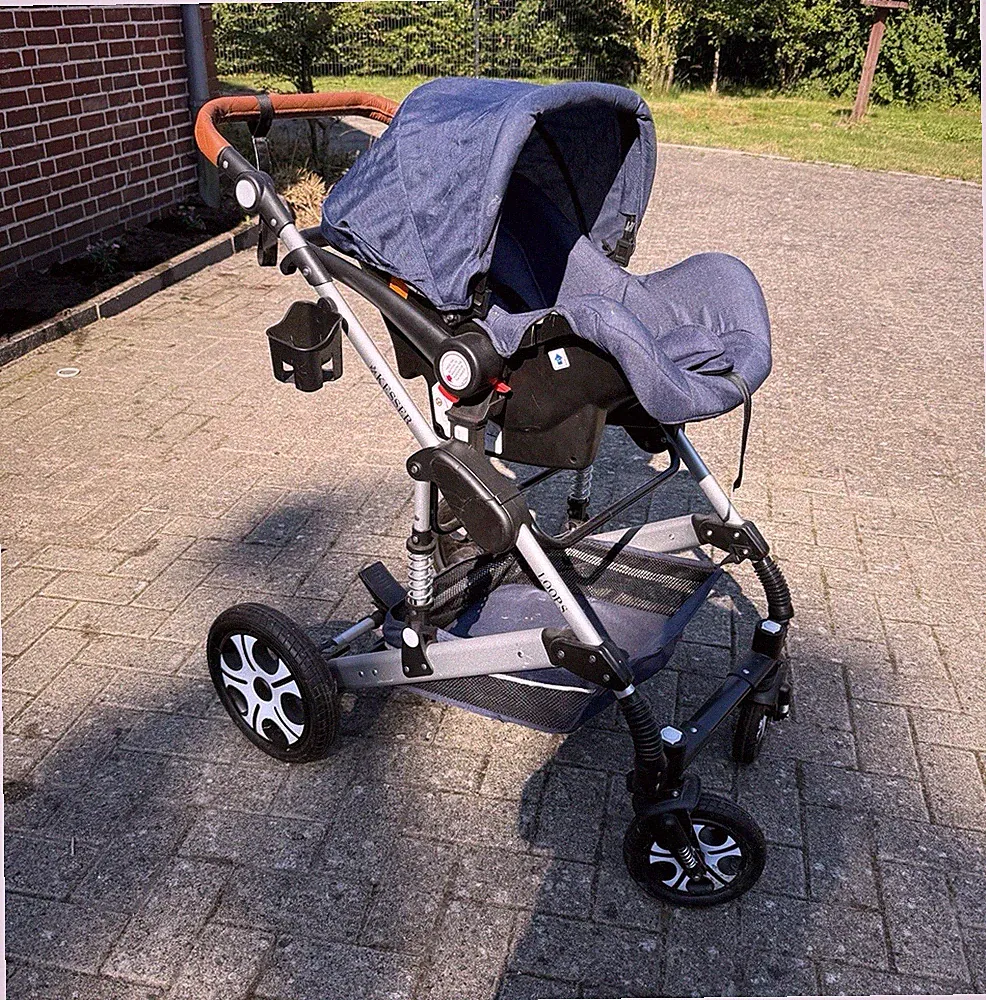 KESSER Kombikinderwagen & Sportwagen 10093 faltbar Blau/Grau mit Wanne & Korb