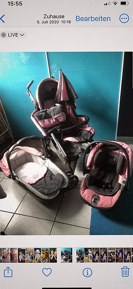 KESSER Loops 3-in-1 Kinderwagen - Grau/Rosa