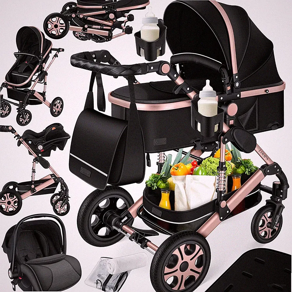 KESSER® Loops 4 in 1 Kinderwagen Kombikinderwagen Komplett-Set Inkl. Babywanne &
