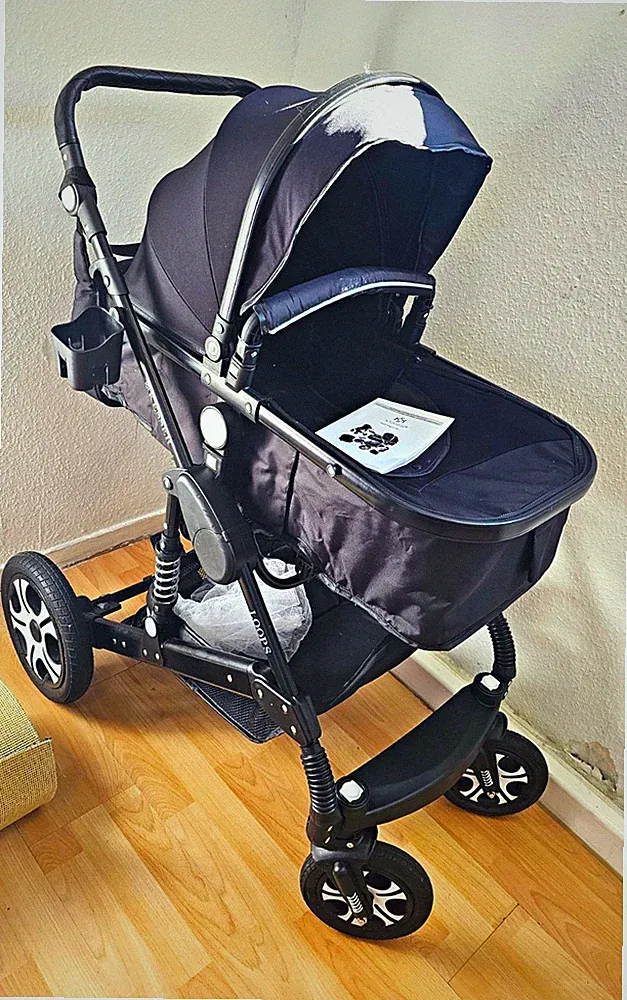 Kesser Loops Kombikinderwagen & Sportwagen 3in1 Schwarz faltbar mit Zubehör