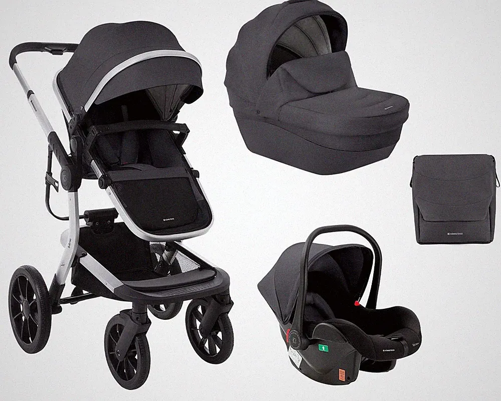 Kikkaboo Kombikinderwagen Irene 3 in 1 Babywanne Autositz Adapter Wickeltasche