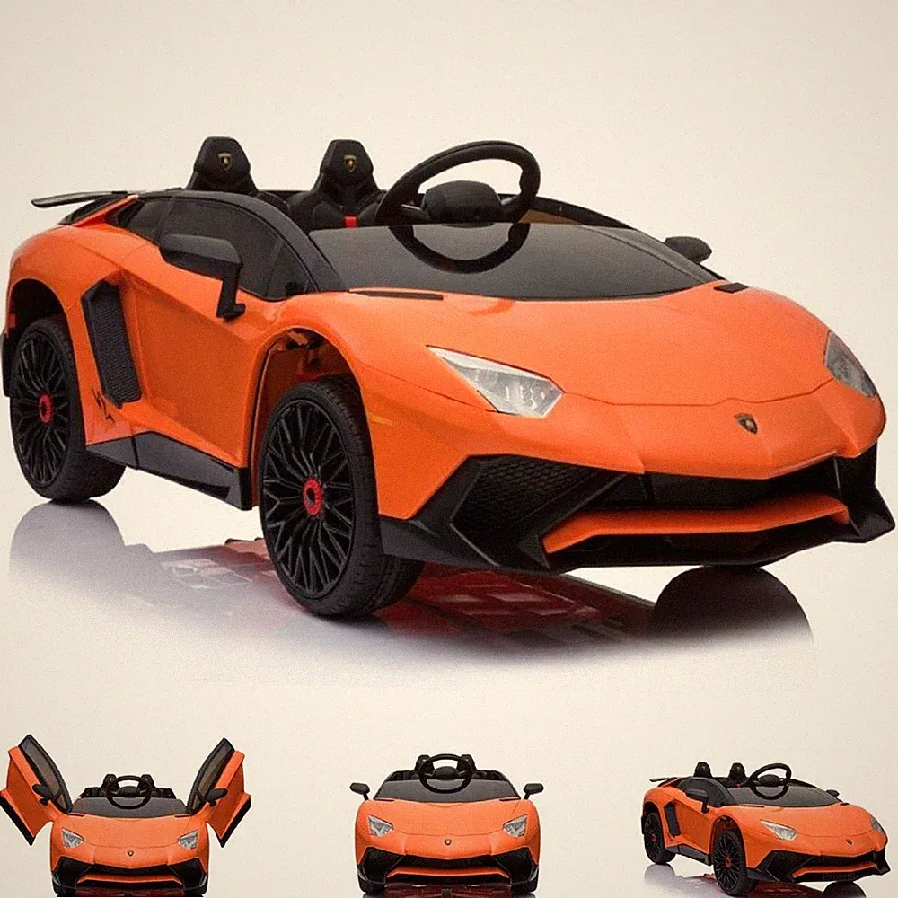 Kinder Elektroauto Lamborghini Sportwagen Aventador SV, EVA-Reifen, Ledersitz
