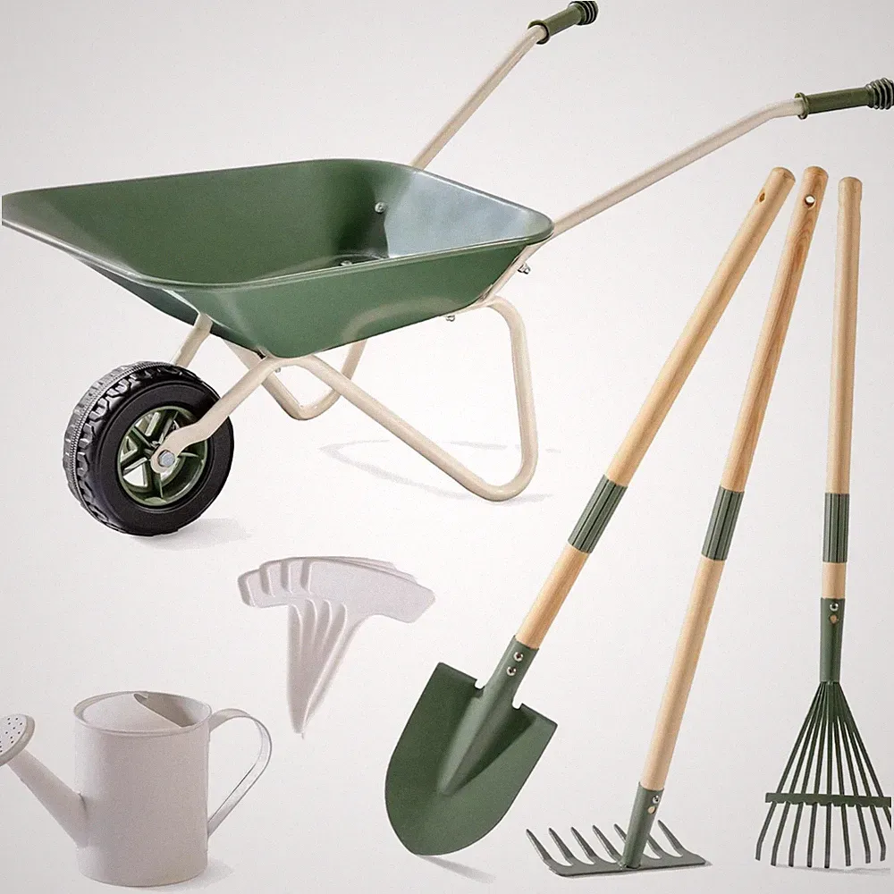 Kinder Garten Spielzeug Set Kinderwagen Werkzeug Garten Manuell Spielzeug grün