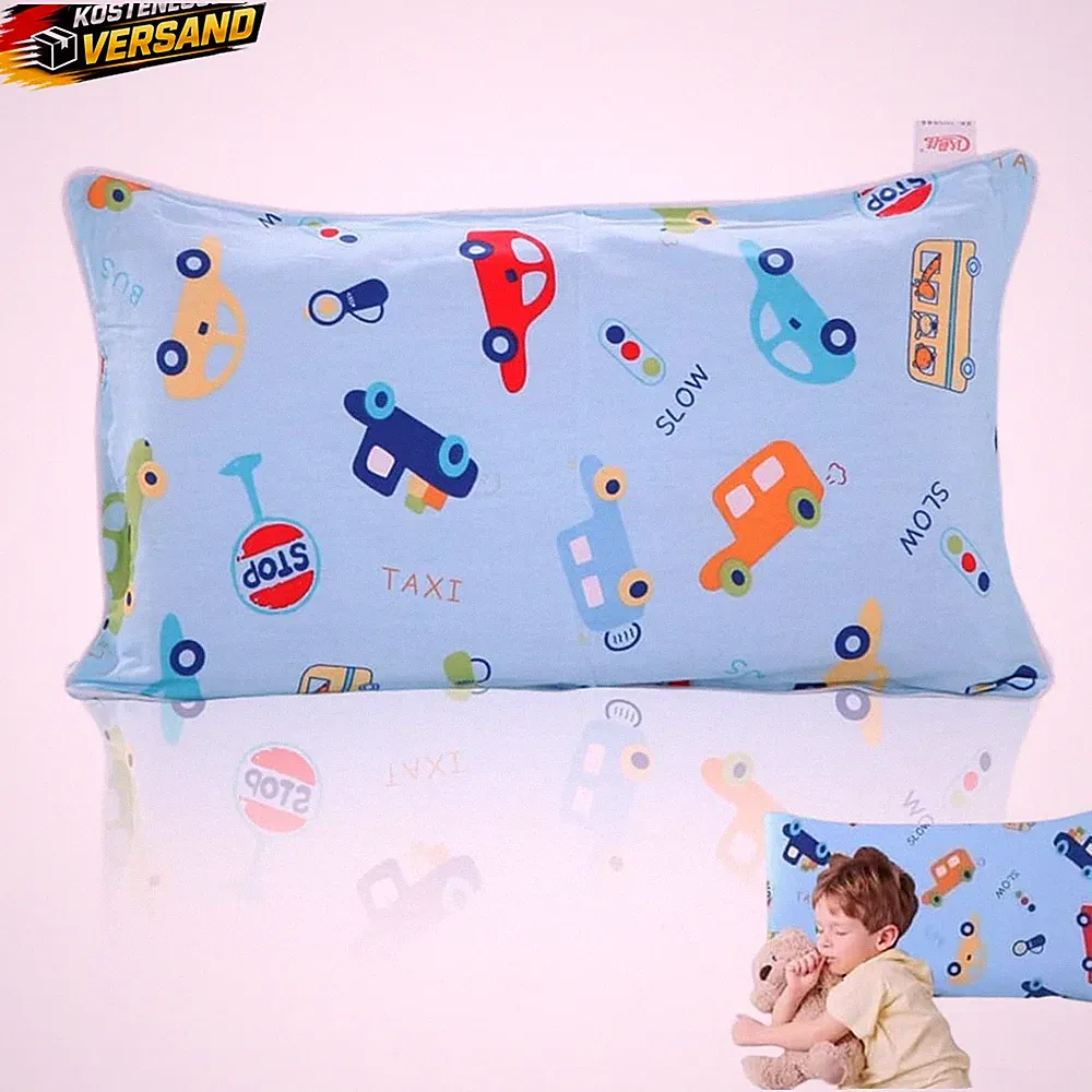 Kinder Kissenbezug 40x60 cm Baumwolle atmungsaktiv weich für Kinderwagen und Bet