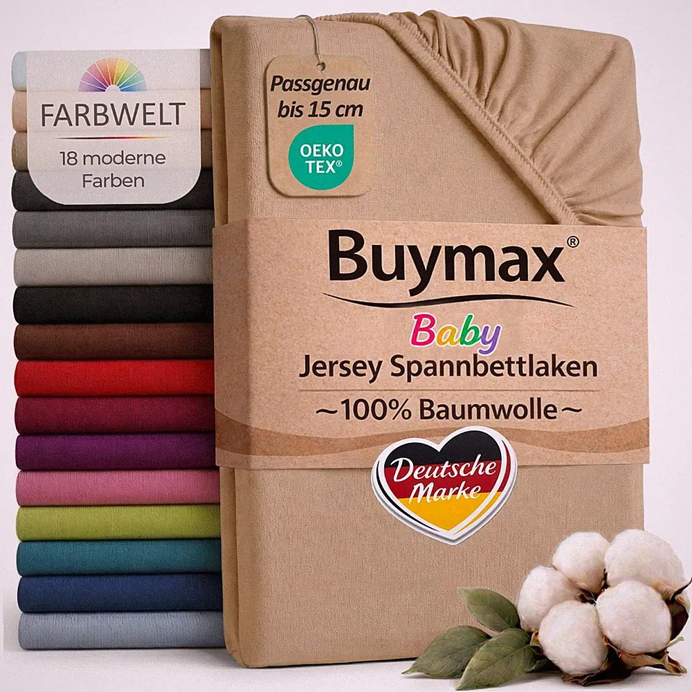 Kinder Spannbettlaken 100% Baumwolle Jersey Spannbetttuch Laken Bettlaken BUYMAX