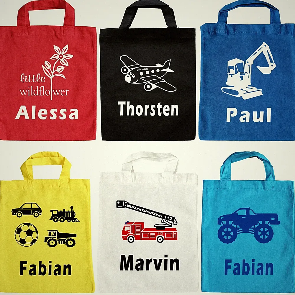 Kinder Stofftasche Stoffbeutel Kindergarten Kindergartentasche - MIT WUNSCHNAME