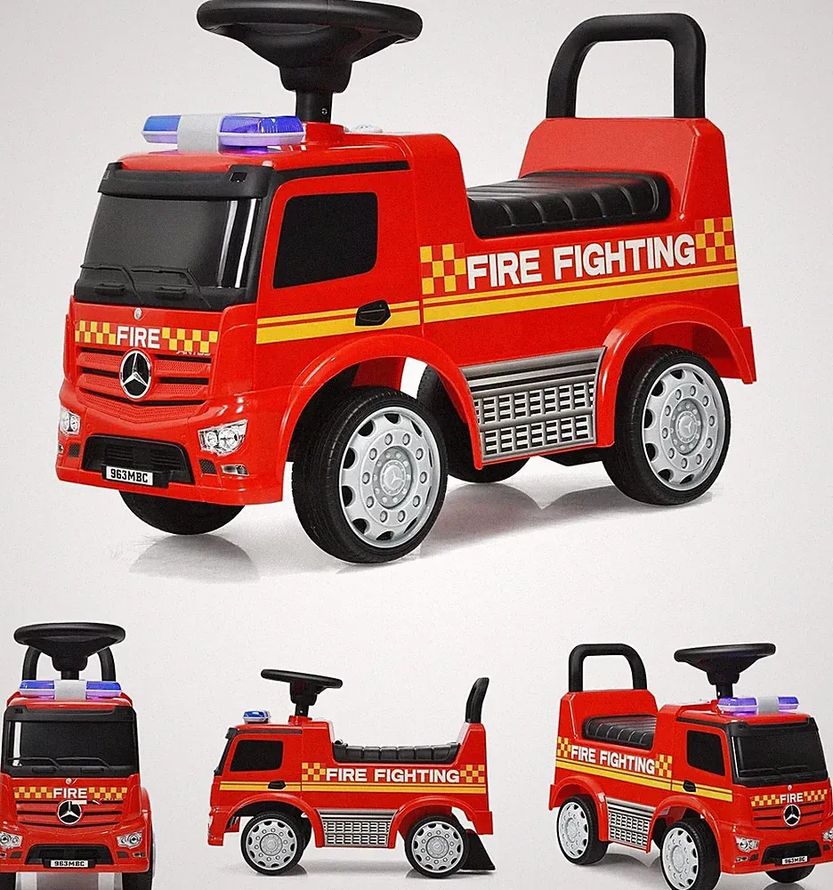 Kinderauto Feuerwehrwagen mit Sirene & Hupe | Rutscherfahrzeug 25kg Tragkraft