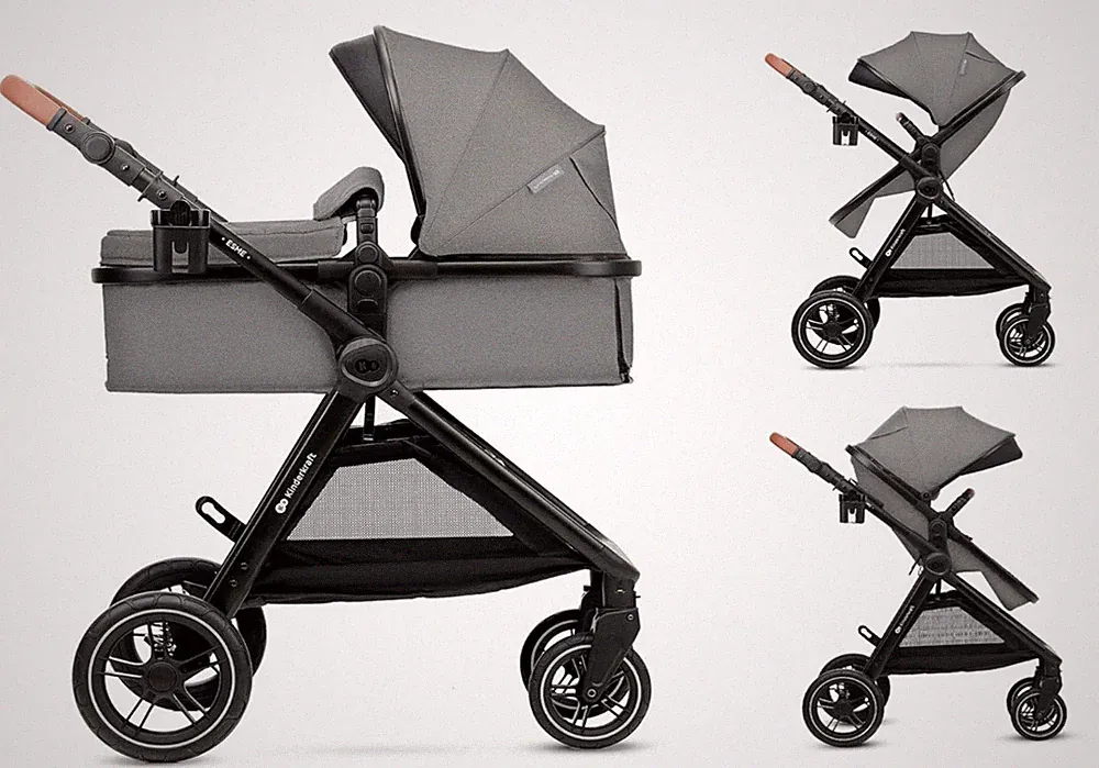 Kinderkraft ESME Kinderwagen 3 in 1 komplettset bis 26 kg Grau Ausstellungsstück