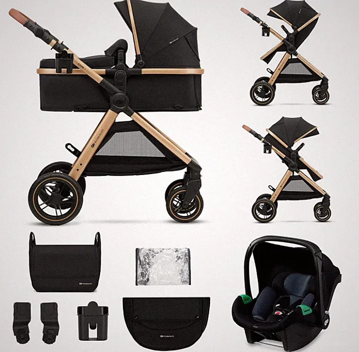 Kinderkraft ESME Kinderwagen 3 in 1 Komplettset Schwarz Ausstellungsst