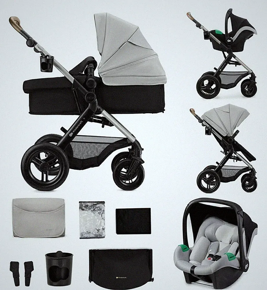 Kinderkraft MOOV 2 XL 3in1 Kombikinderwagen – Buggy, Babywanne & MINK.