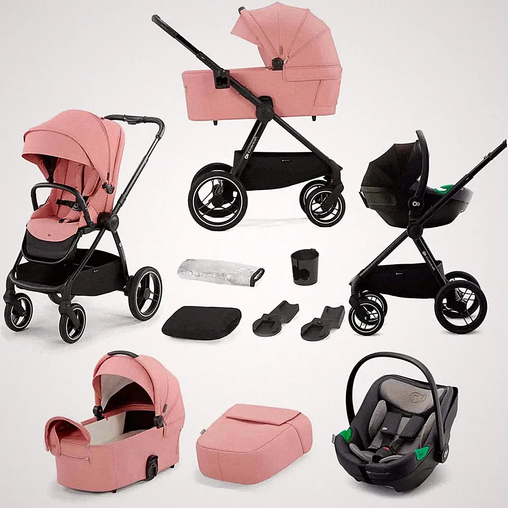 Kinderkraft Nea 3 in 1 Reisesystem Kinderwagen Kinderbuggy i-Care R129 Autositz Pink
