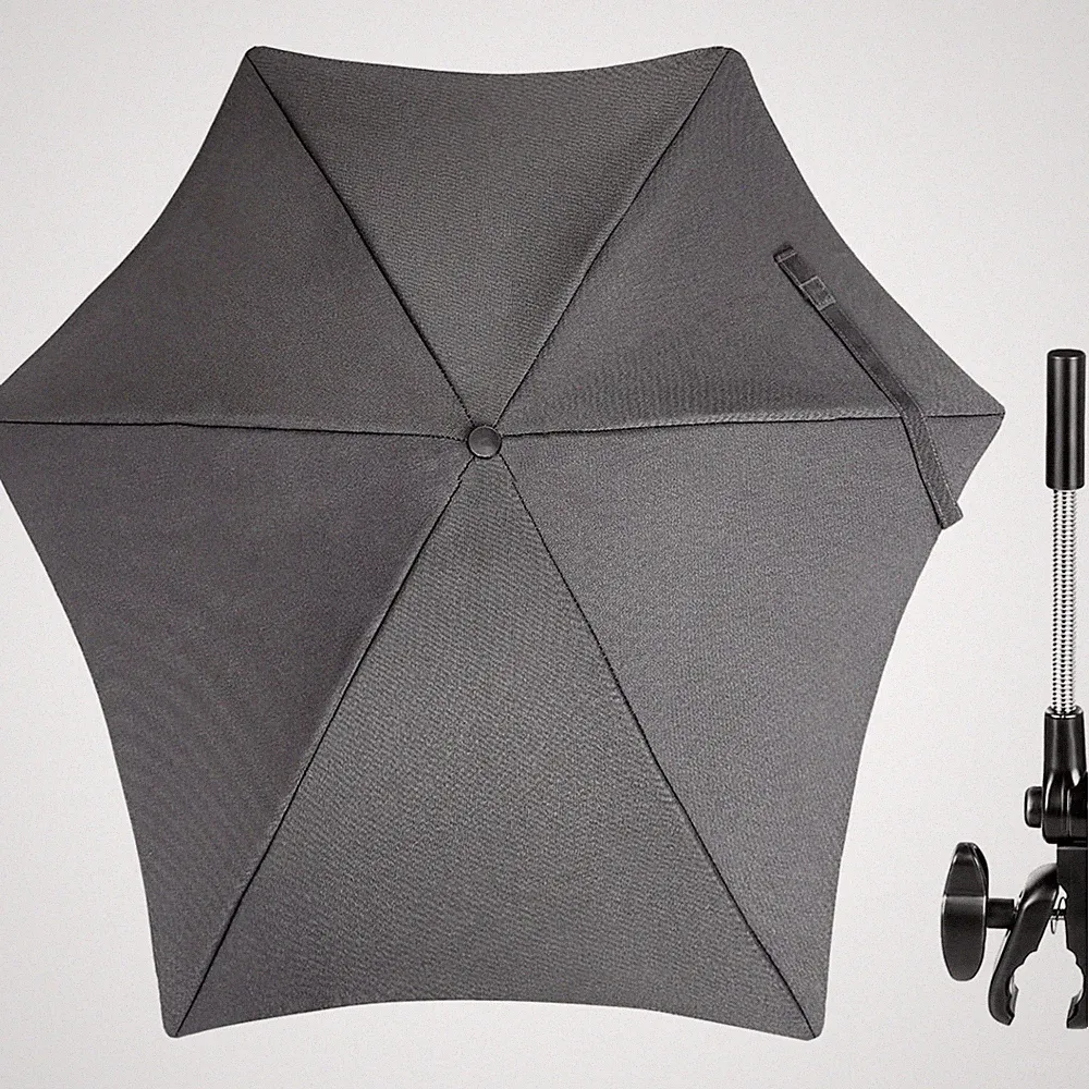 Kindersonnenschirm Buggy UV Schutz 50+ Sonnenschutz Biegsam Dunkelgrau