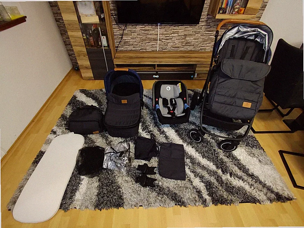 Kinderwaagen Mitwachsend Bugy Maxicosi In Jeans Optik
