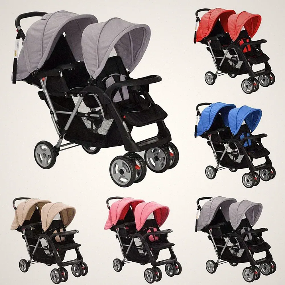 Kinderwagen 2 Kinder Zwillingskinderwagen Geschwisterwagen Faltbar Buggy NEU